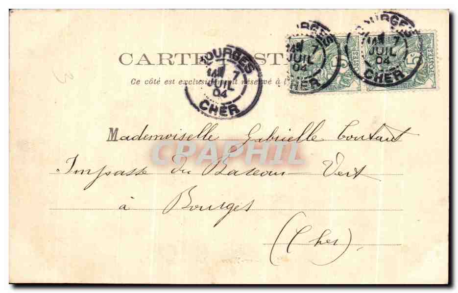 Quiney, nahe Mehun-sur-Yèvre — Die Ufer des Cher — Imp. Launacdal, Châteaudun — Rückseite