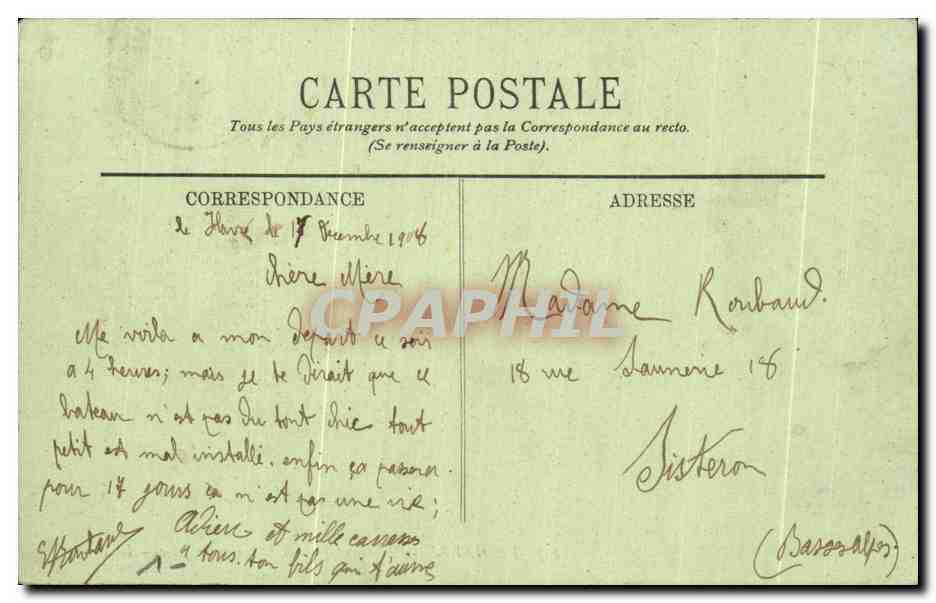 CPA Le Havre L Avant Port la Nouvelle Jetee Homme a la jumelle Telescope — Rückseite