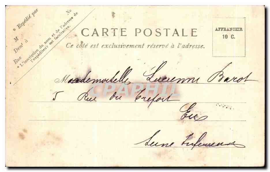 CPA Le Treport L Esplanade du Casino — Rückseite