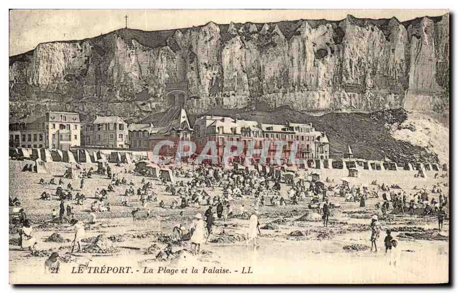 CPA Le Treport La Plage et la Falaise
