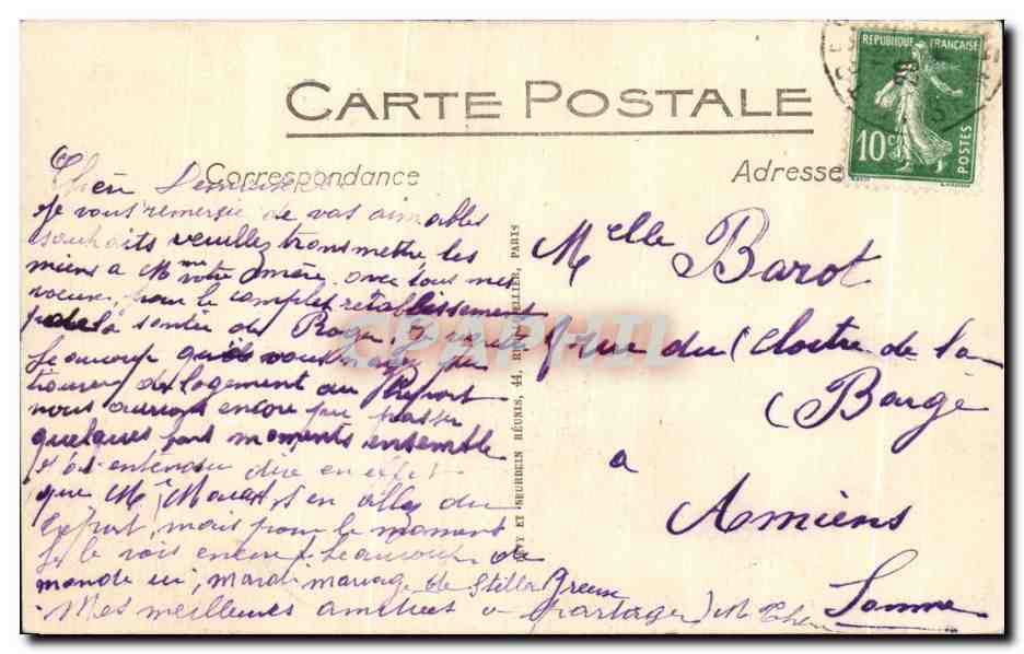 CPA Le Treport La Plage et la Falaise — Rückseite