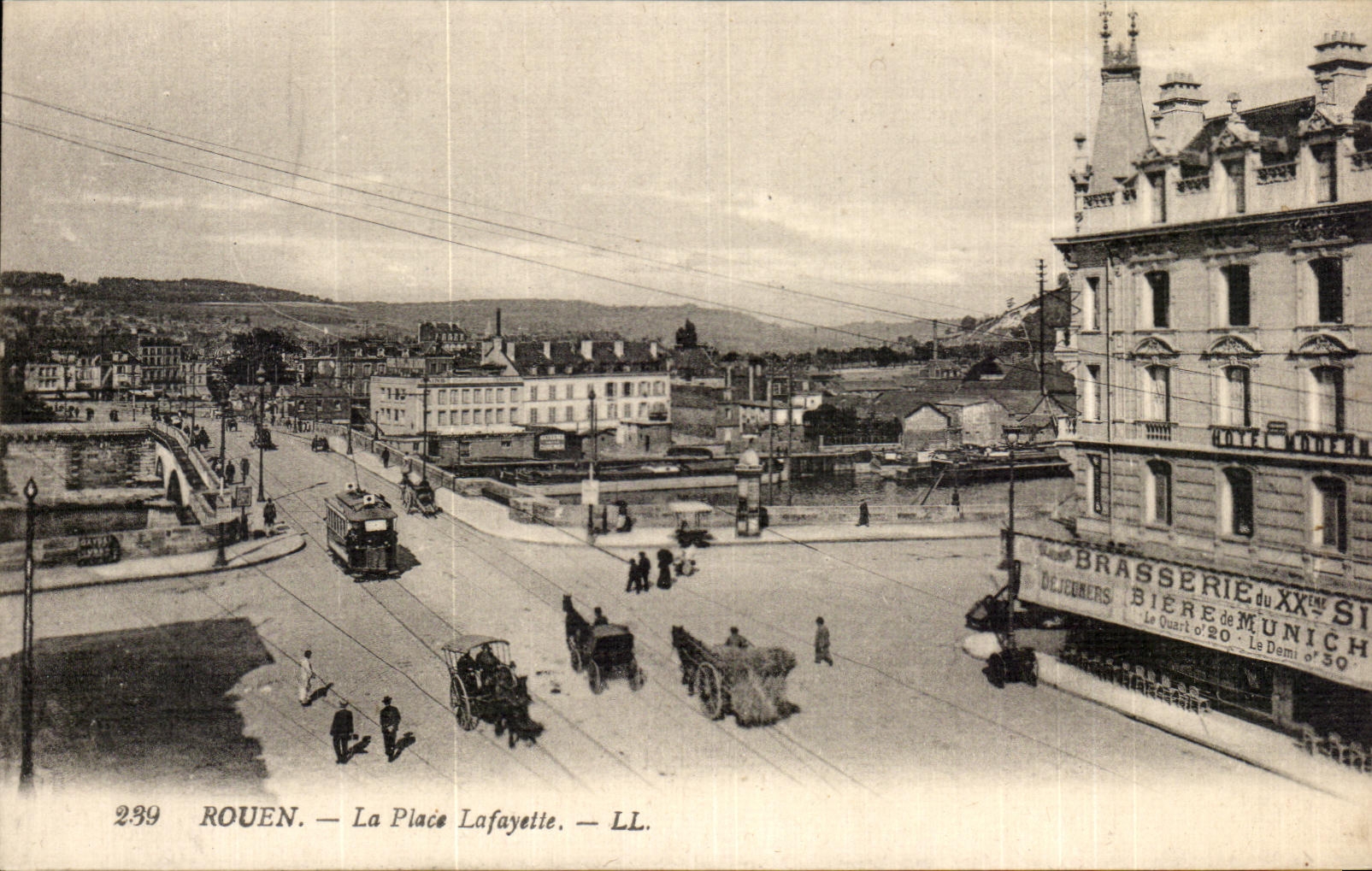 CPA Rouen La Place Lafayette Brasserie 