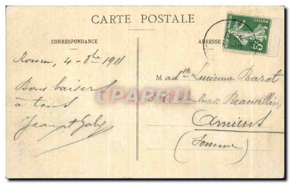CPA Rouen Vue generale prise du cote de Bonsecours — Verso