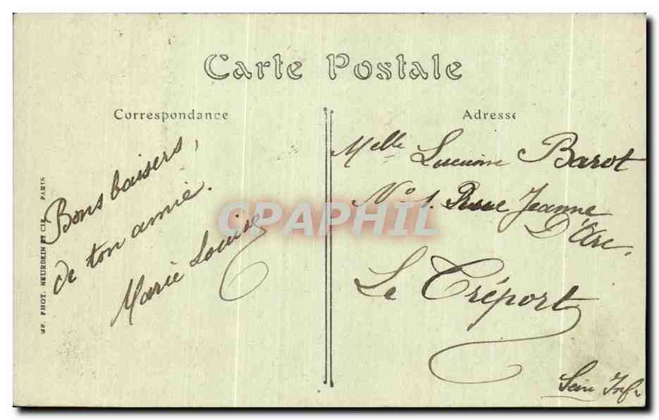 CPA Le Havre Le nouveau Casino et Sainte Adresse Tramway — Rückseite