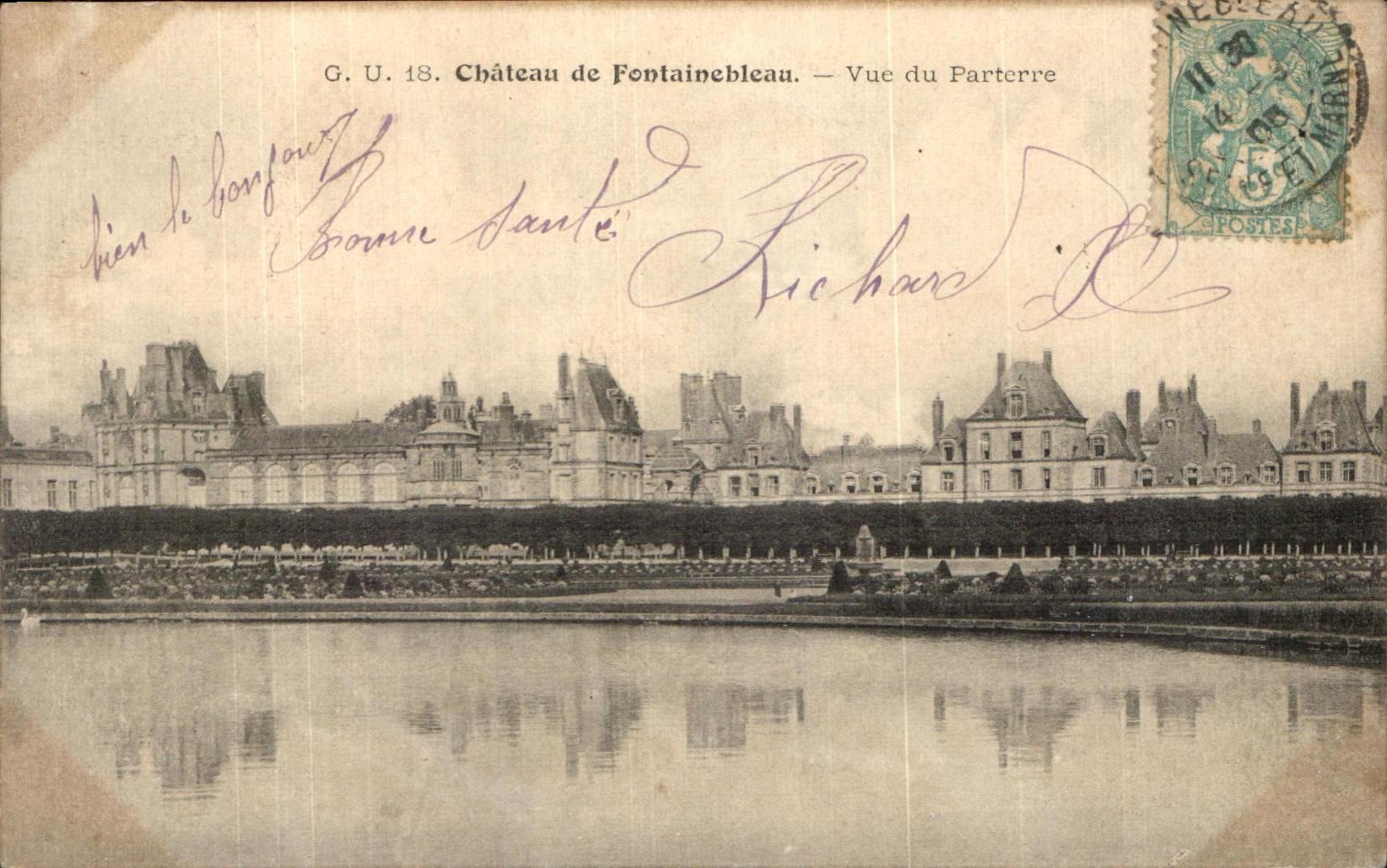 Château de Fontainebleau — Vue du Parterre — G.U. 18