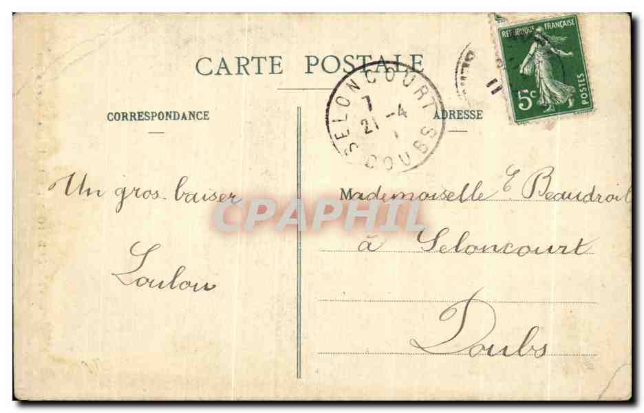 Wälder von Fontainebleau - Die Höhle Collinet — unbekannter Verlag, Nr. 90 — Rückseite