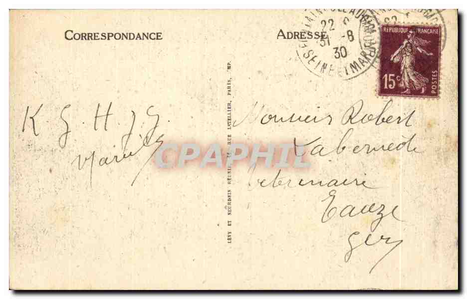 Fontainebleau — La Forêt — La Roche Suspendue — LL, n°161 — Verso