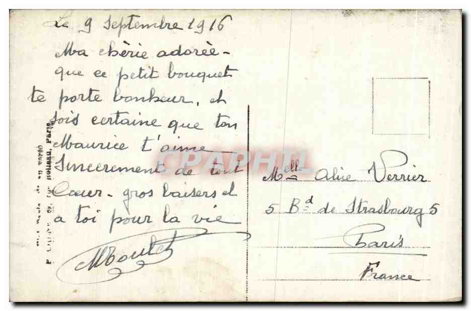 CPA Fleurs Papillon Butterfly — Rückseite