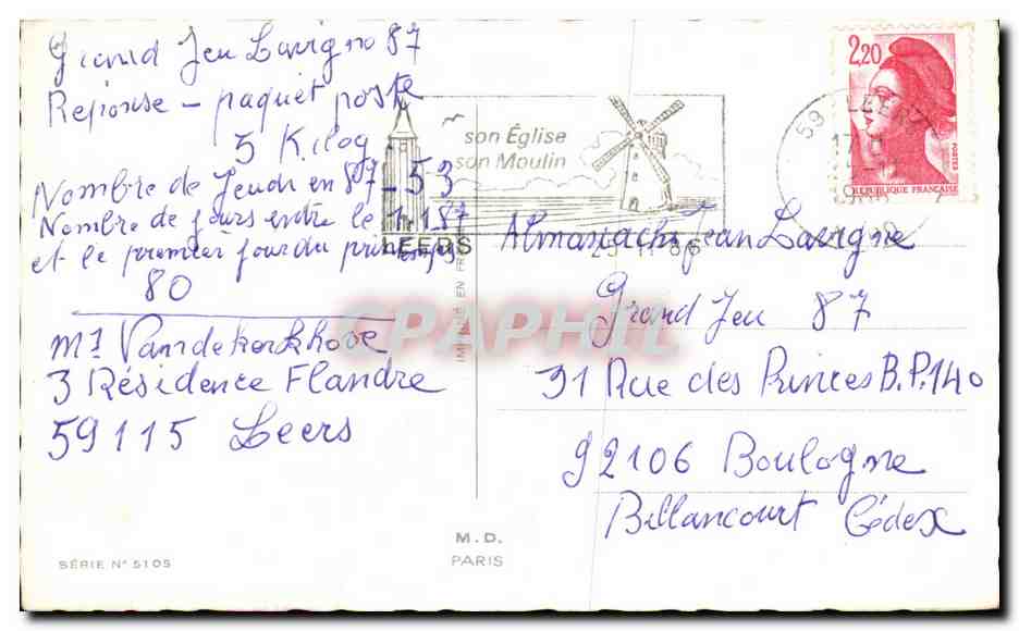 CPA Fleurs Plantes et Arbres — Verso