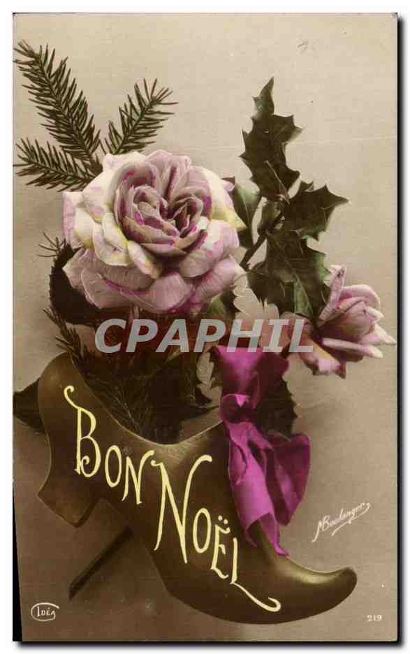 CPA Fantaisie Fleurs Bon Noel Christmas Ssabot