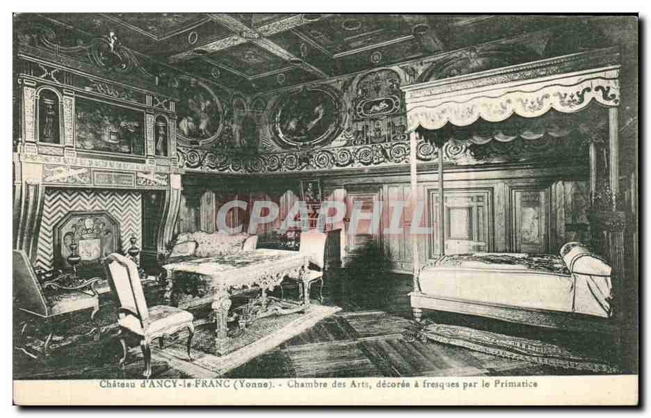 CPA Chateau d Ancy le Franc Chambre des Arts decoree a Fresques par le Primarice