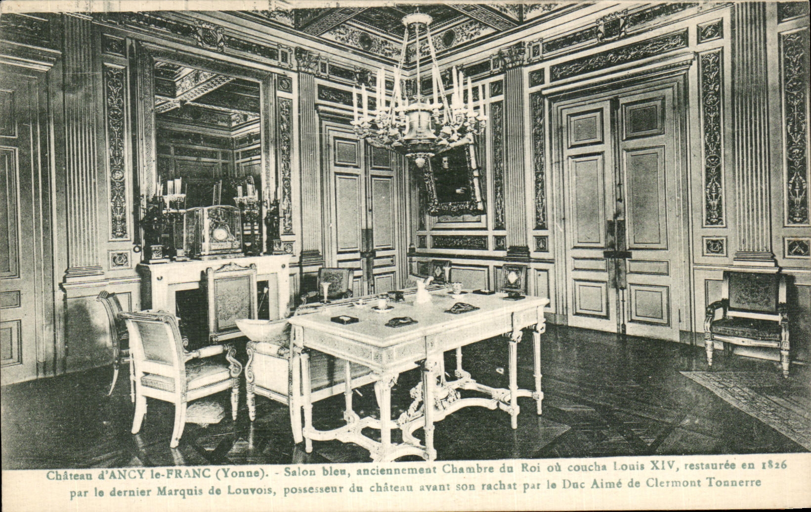 CPA Chateau d Ancy le Franc Salon bleu anciennement chambre du Roi ou coucha Louis XIV restauree en 1826