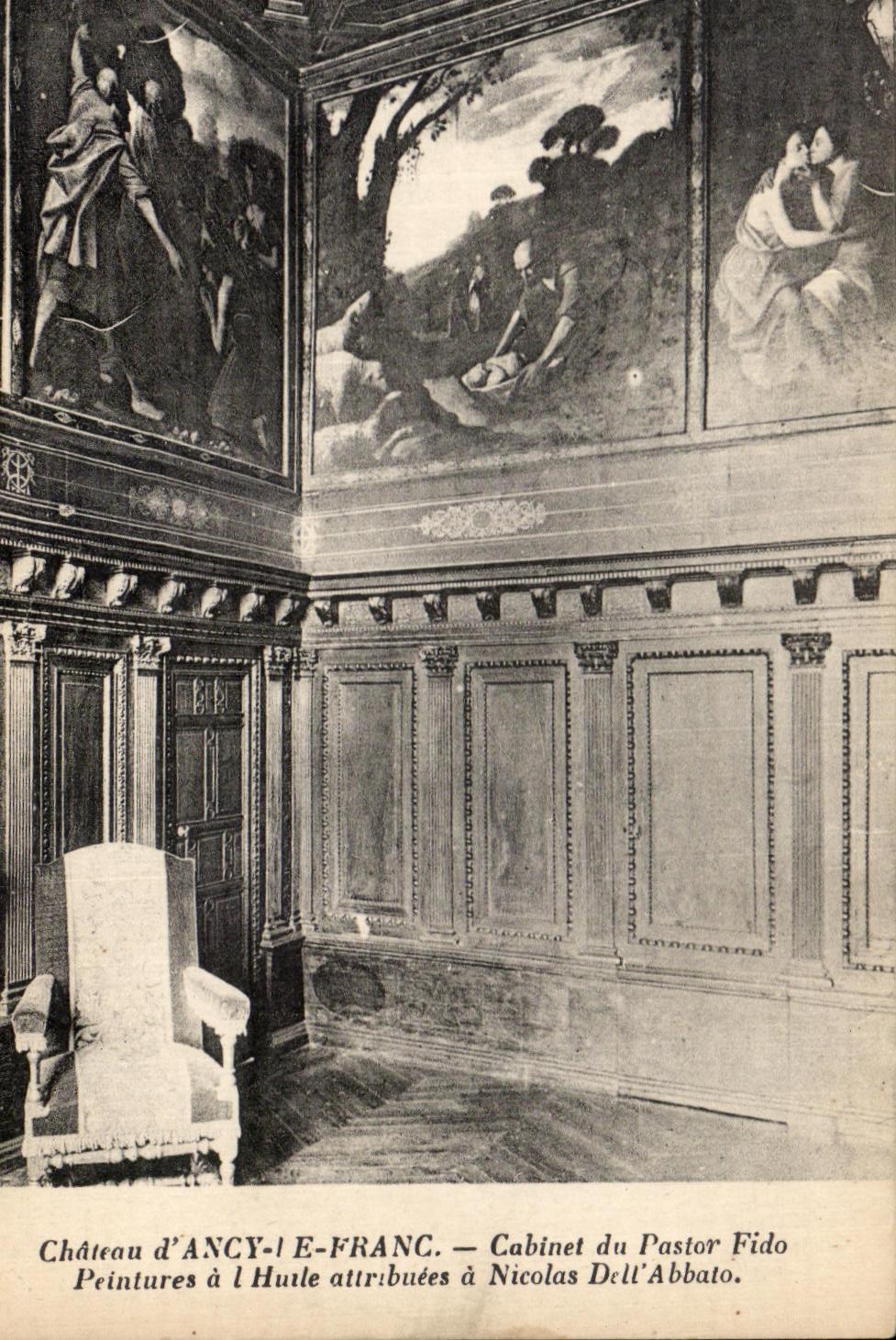 CPA Chateau d Ancy le Franc Cabinet du Pastor Fido Peintures a I Hurle attribuees a Nicolas Dell Abbato