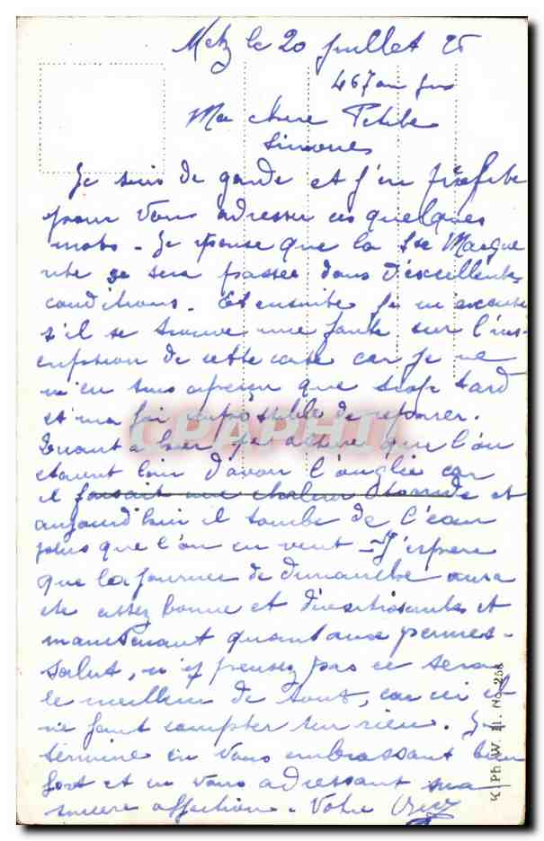 CPA Fantaisie Fleurs Mille baisers — Rückseite
