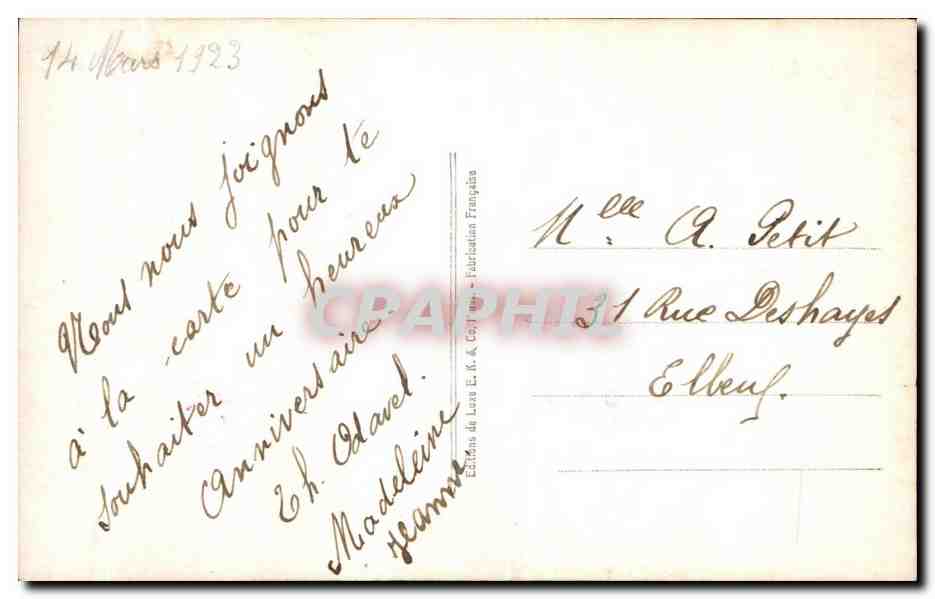 CPA Fantaisie Fleur Anniversaire — Verso