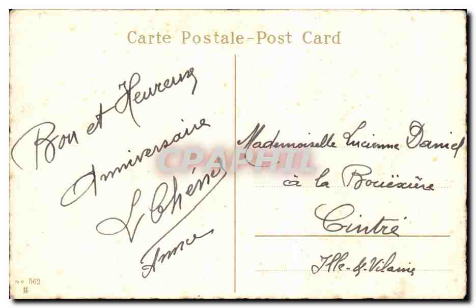 CPA Fantaisie Fleur Anniversaire — Rückseite