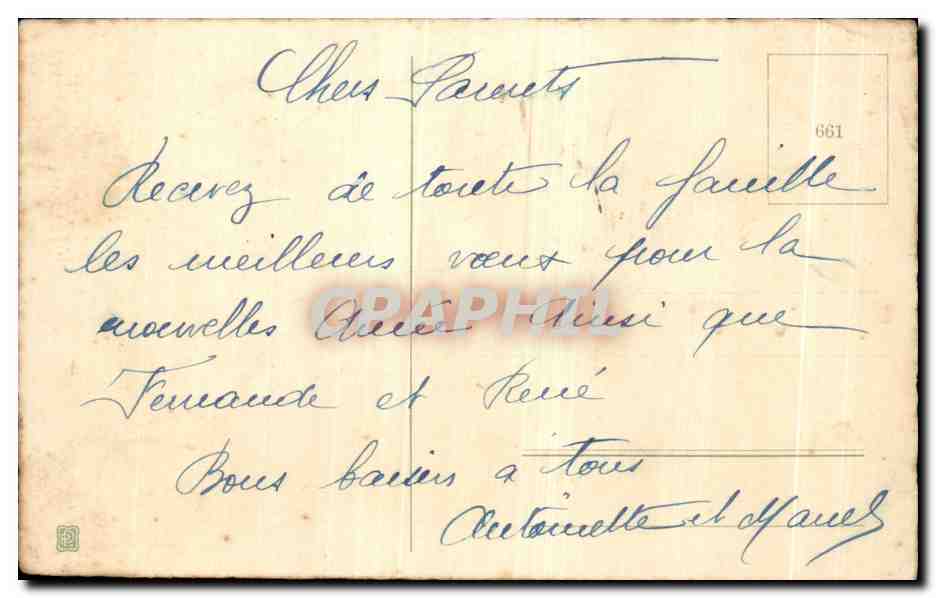 CPA Fantaisie Fleur Bonne Annee — Rückseite