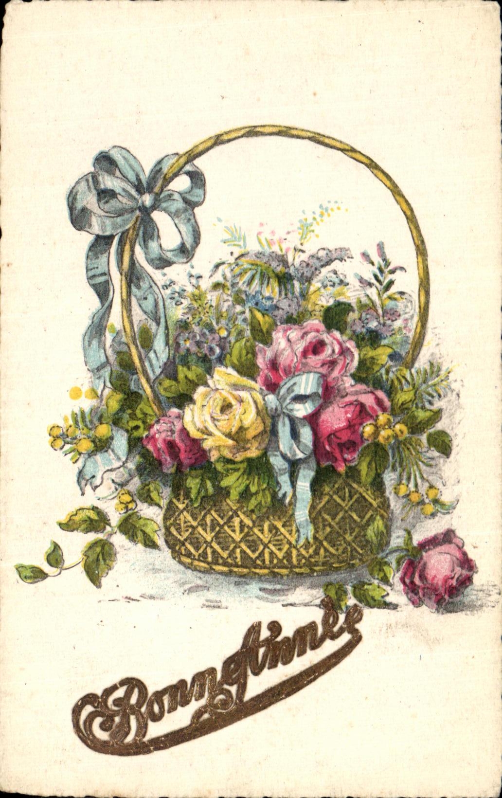CPA Fantaisie Fleurs Annee