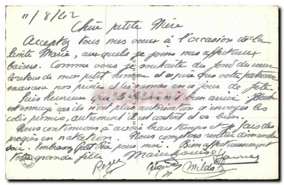 CPA Fantaisie Fleur Bonne fete roses — Verso