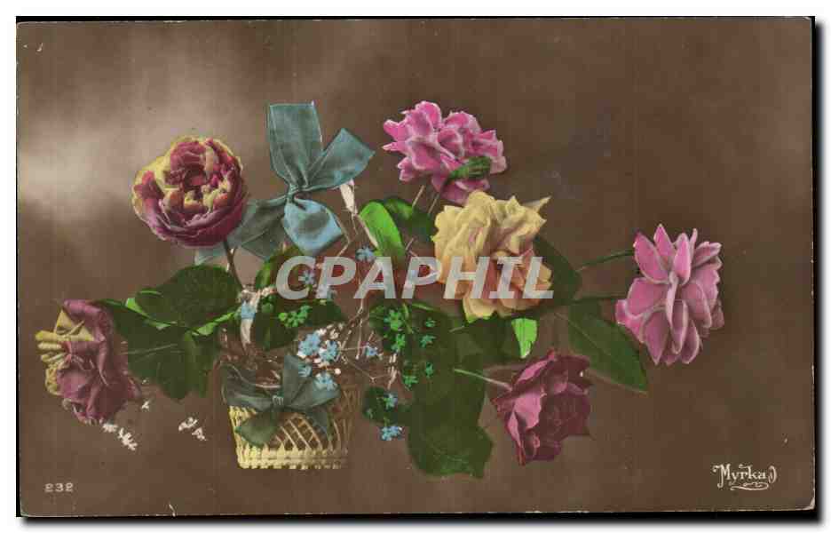 CPA Fantaisie Fleurs Finceref Felicitations