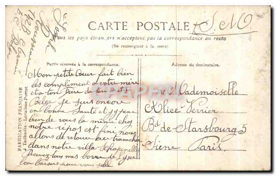 CPA Fantaisie Fleurs Finceref Felicitations — Rückseite