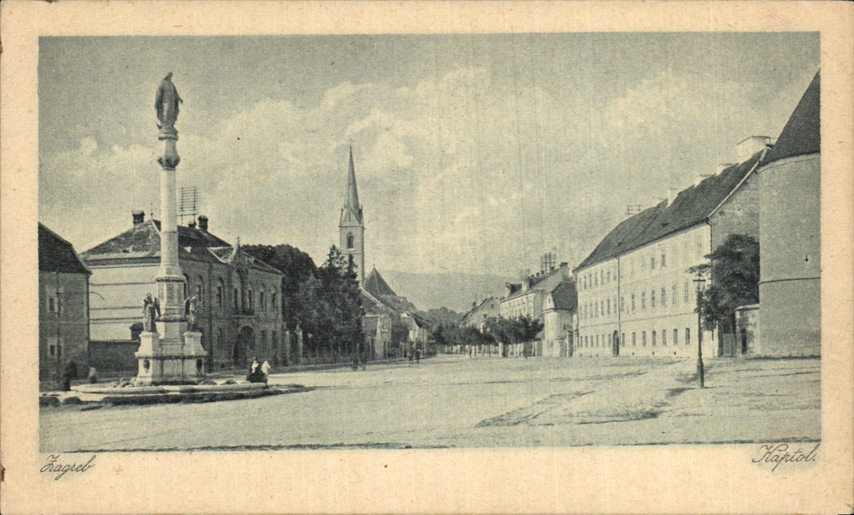 Kapitola — Place centrale avec monument et église — éditeur Jugoslavenski Krajevi, n°45