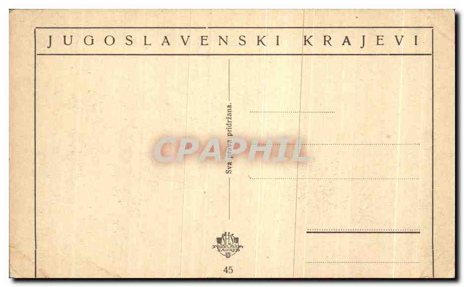 Kapitola — Place centrale avec monument et église — éditeur Jugoslavenski Krajevi, n°45 — Rückseite