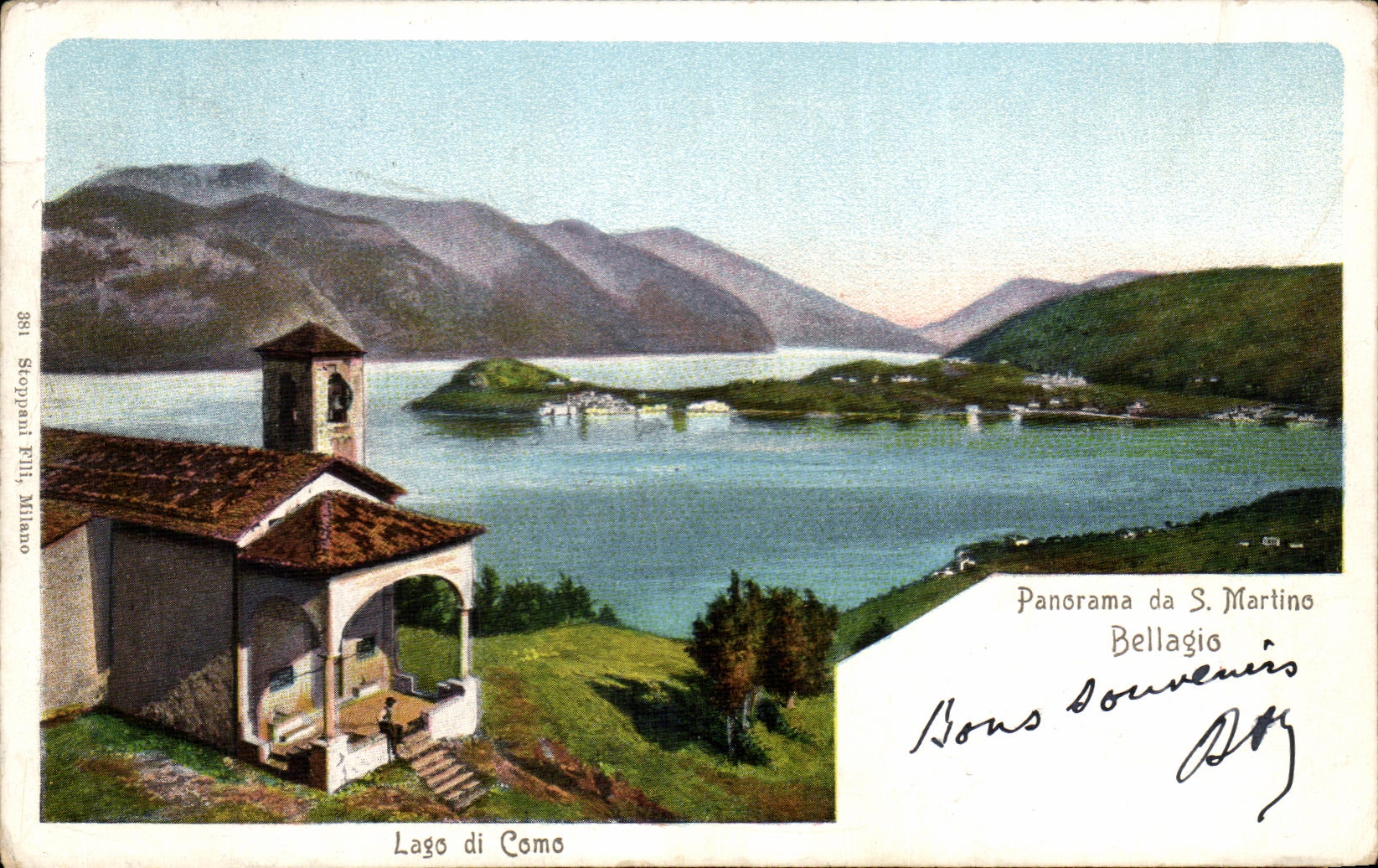 CPA Panorama da S Martina Bellagio Lago di Como 