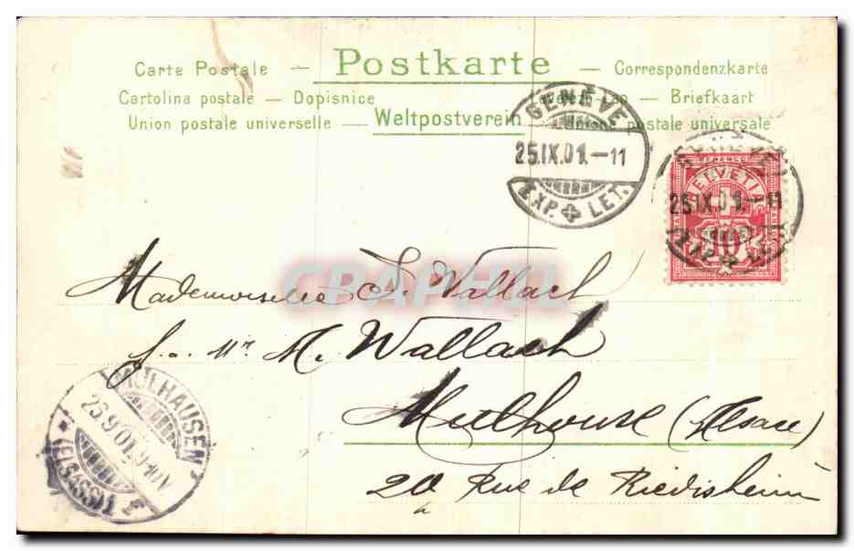 CPA Geneve Rue du Montblanc — Rückseite