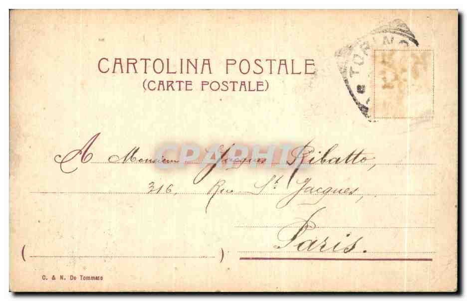CPA Torino Piazza Castello ed il Palazzo Reale — Rückseite