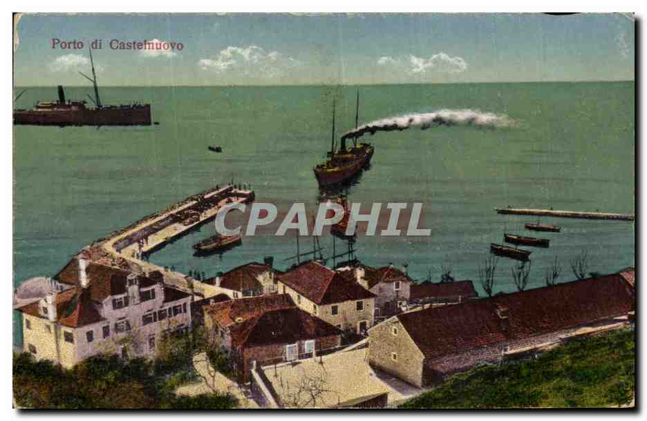 CPA Porto di Castelnuovo Bateau