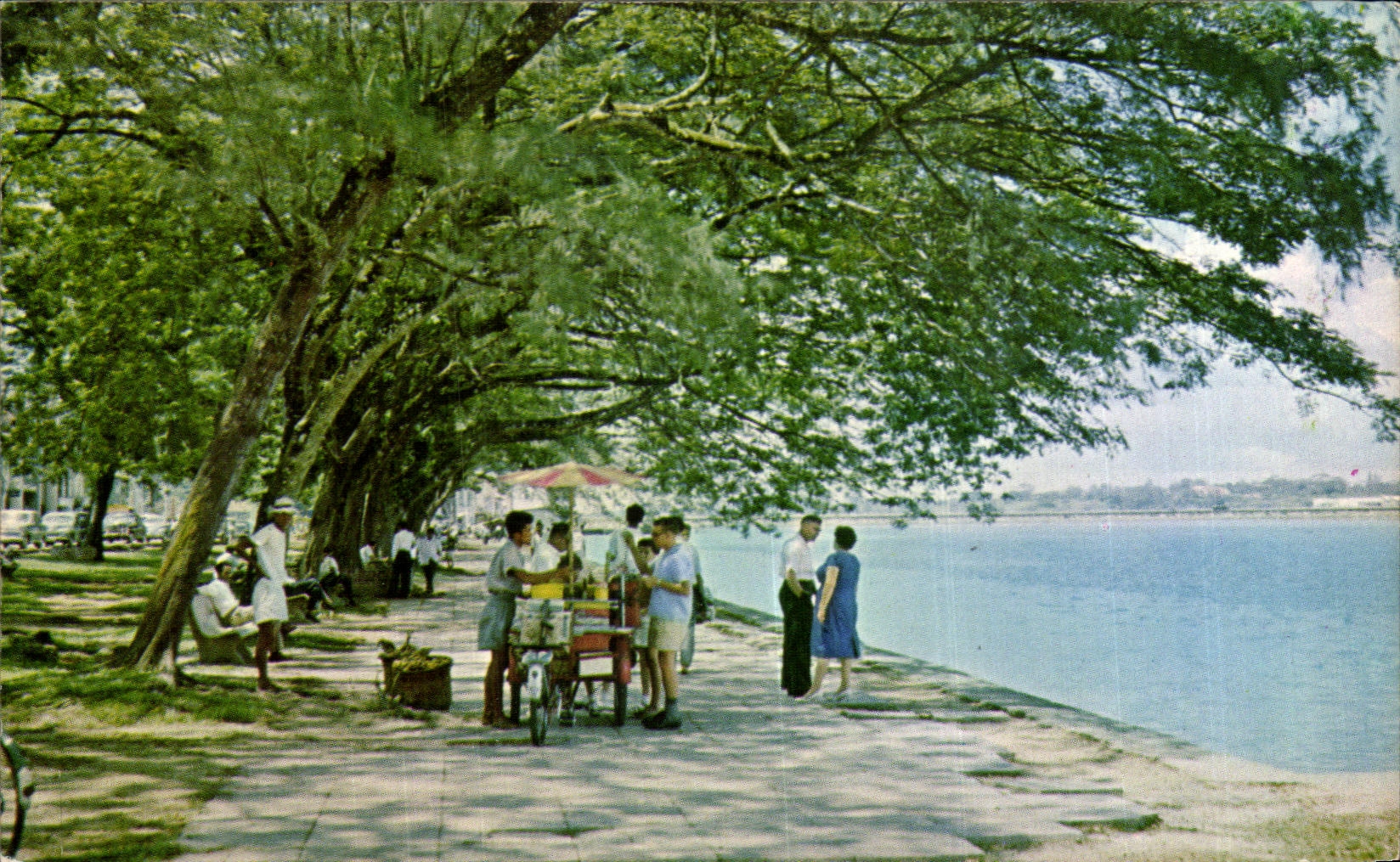 CPSM A seaside scene along the Johore Straits in Johore Bahru Malaisie Malaysia