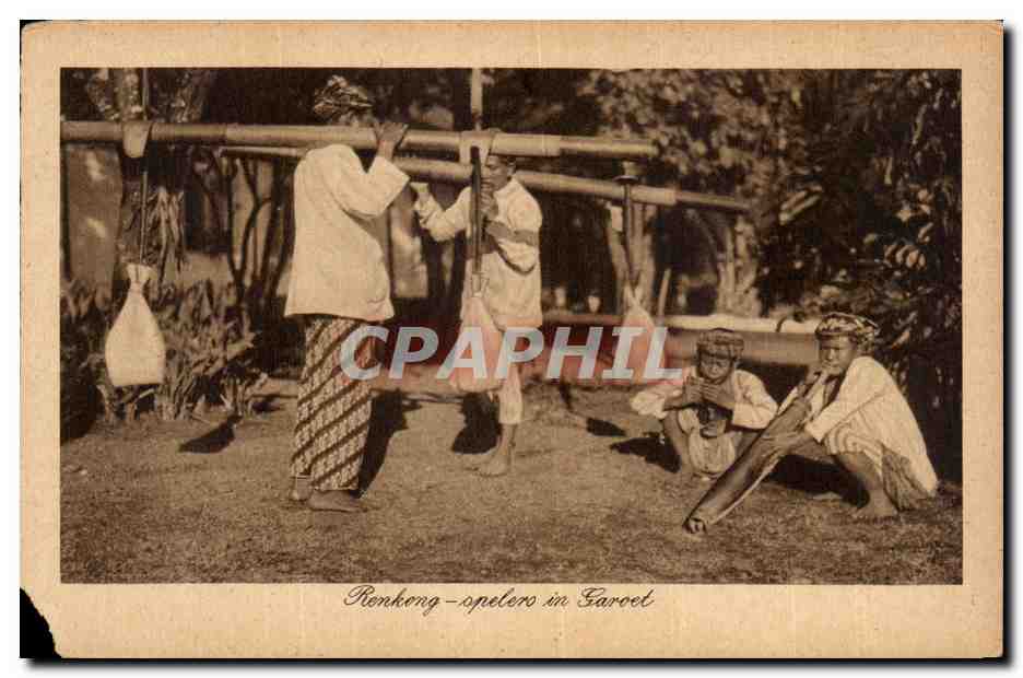 CPA Renkong spelers in Garoet Dutch Netherlands Antilles Indonesie Indonesia