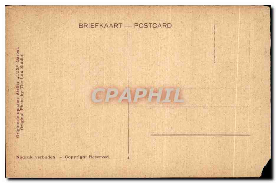 CPA Renkong spelers in Garoet Dutch Netherlands Antilles Indonesie Indonesia — Rückseite