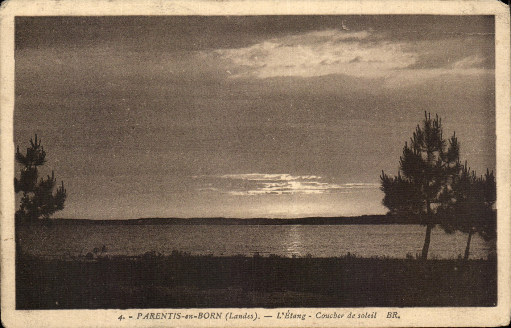 CPA Parentis en Born L Etang Coucher de soleil