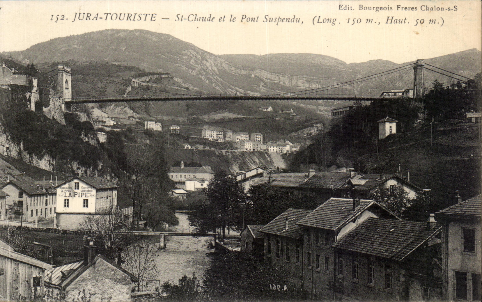 St-Claude und der Hängebrücke — Jura-Touriste — Verlag Bourgeois Frères Chalon-s-S