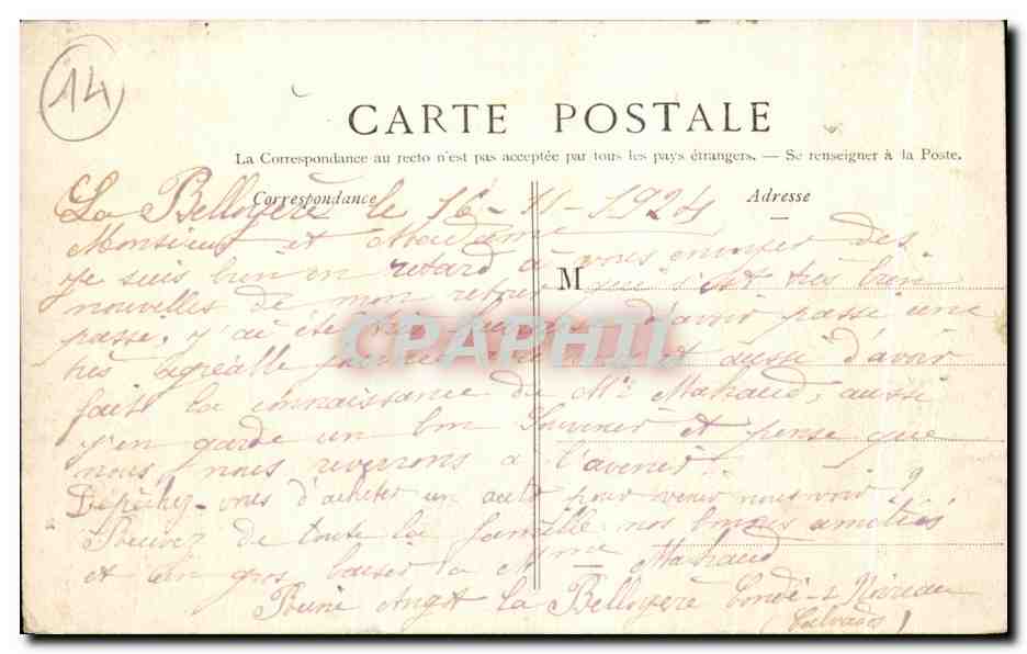 CPA Environs de Conde sur Noireau La Roche du Diable a Clecy — Rückseite