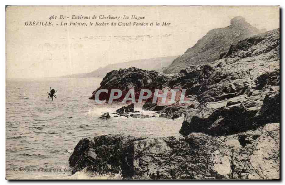 Grévillle - Les Falaises, le Rocber du Castel Vendon et la Mer — A. Becquemin-Roupaud