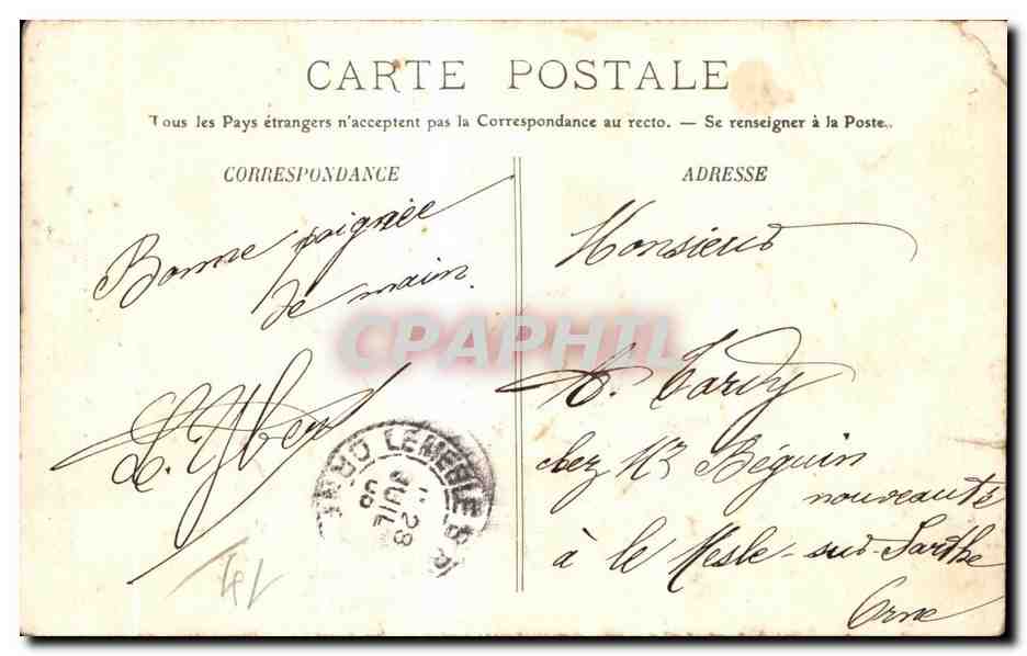 CPA Pont d Ouilly La Place du Marche L arbre de la Liberte Plante en 1830 — Rückseite