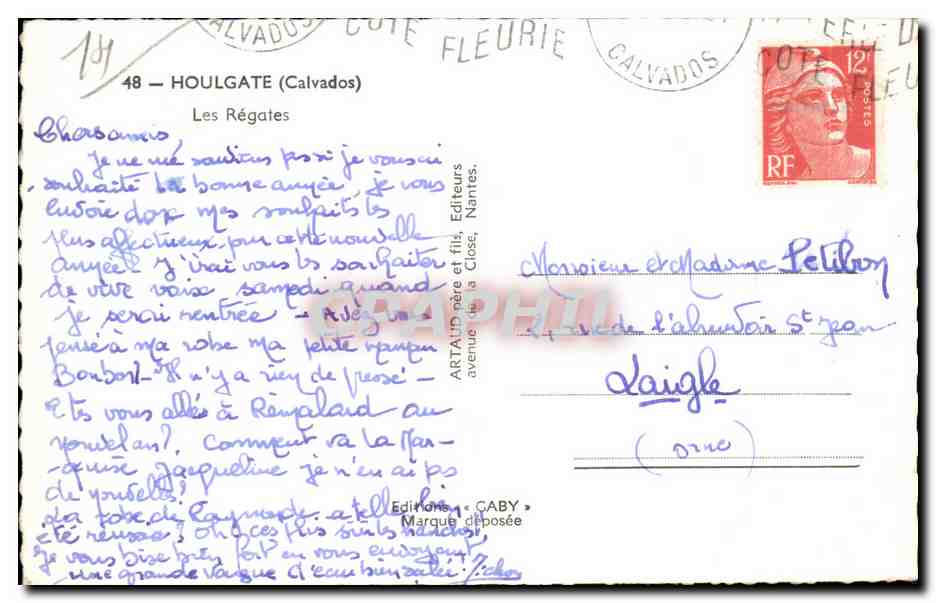 CPA Houlgate Les Regates Bateaux Voiliers  — Rückseite