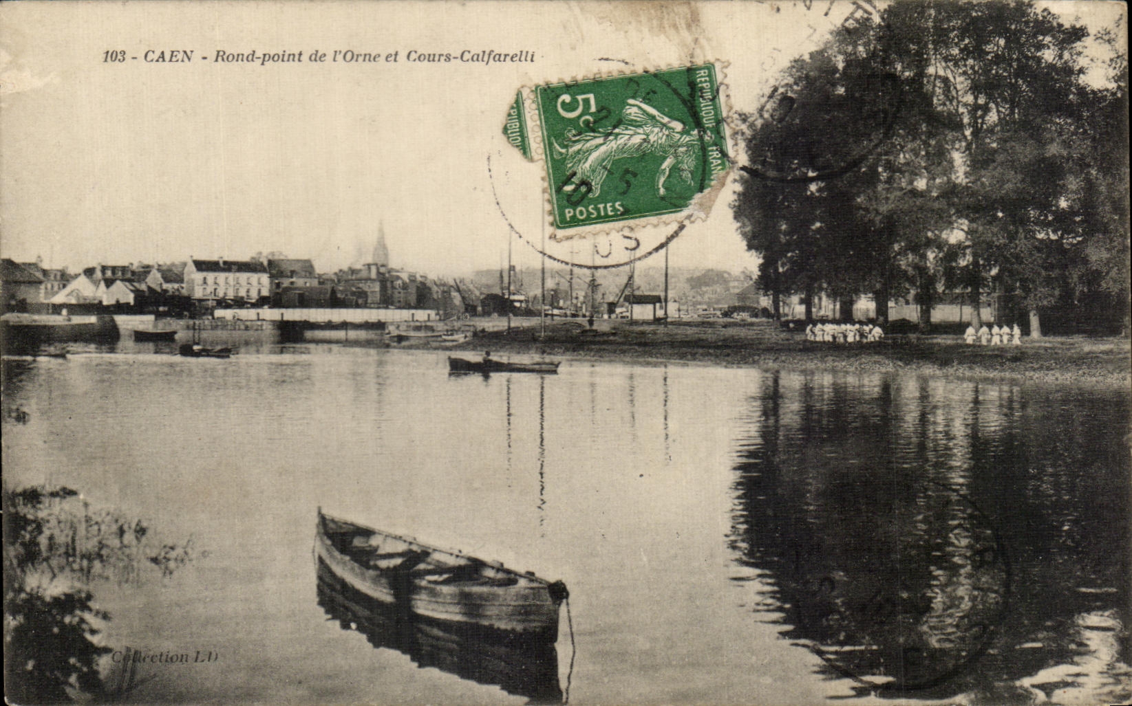 CPA Caen Rond point de I Orne et Cours Calfarelli