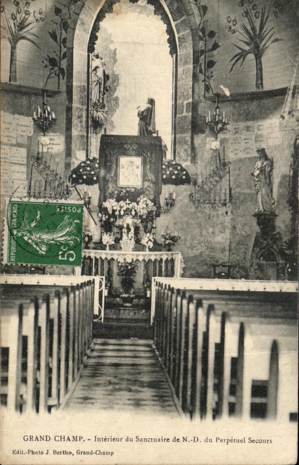Grand Champ - Intérieur du Sanctuaire de N.-D. du Perpétuel Secours — Edit. Photo J. Bertho, Grand-Champ