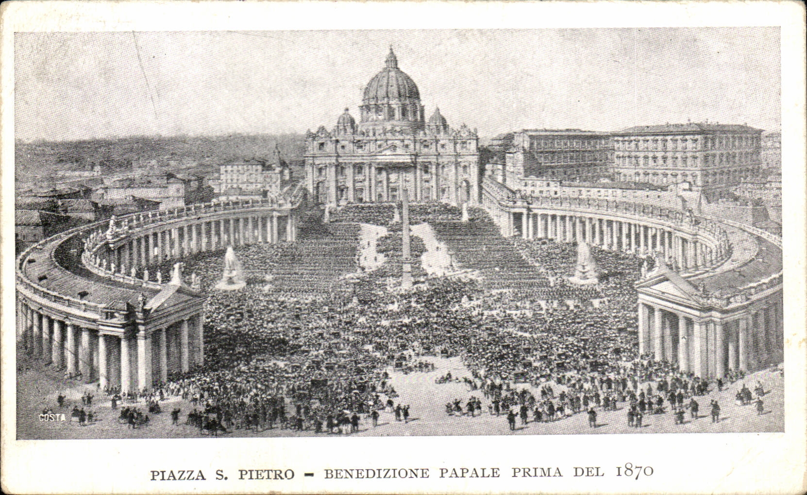 CPA Piazza S Pietro Benedizone Papale Prima Del 