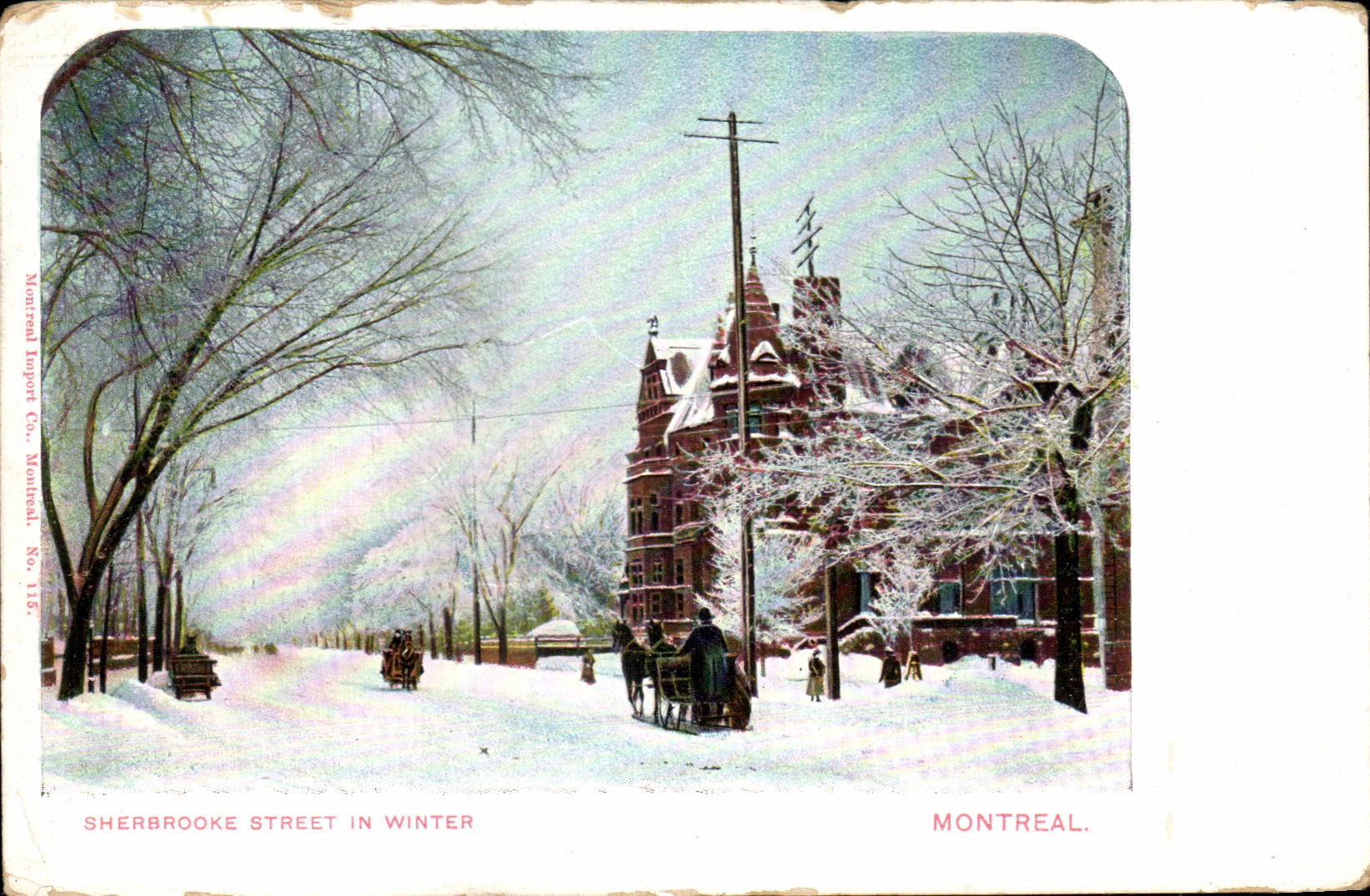 CPA Shersrooke Street in Winter Montreal