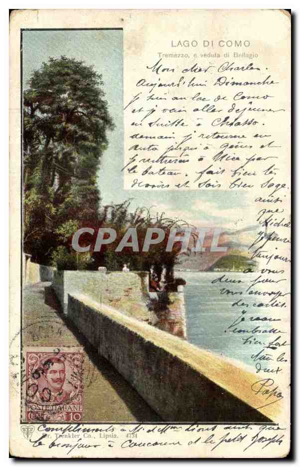 CPA Lago Di Como Tremezzo Vedula di Bellaglo