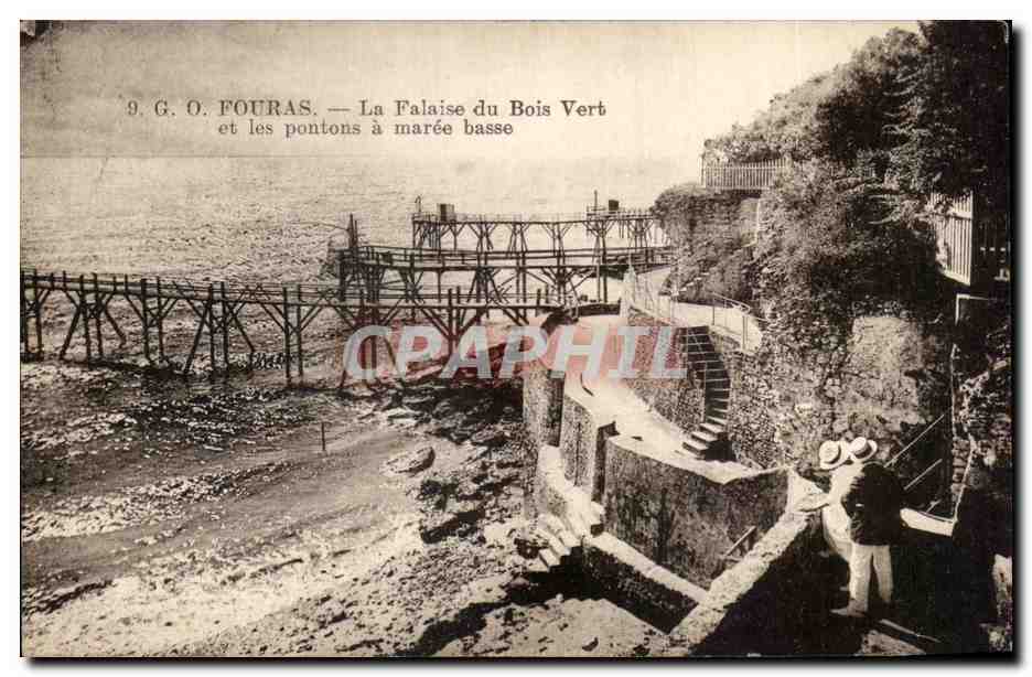 CPA Fouras La Falaise du Bois Vert et les Pontons a maree basse