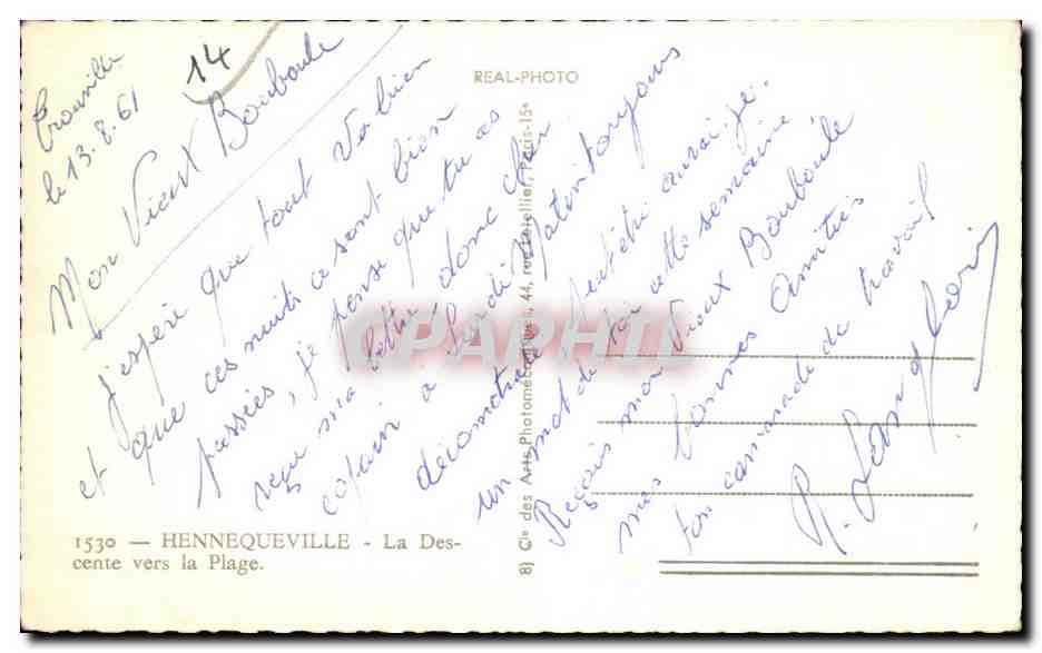 CPA hennequeville La Desente vers la Plage — Verso