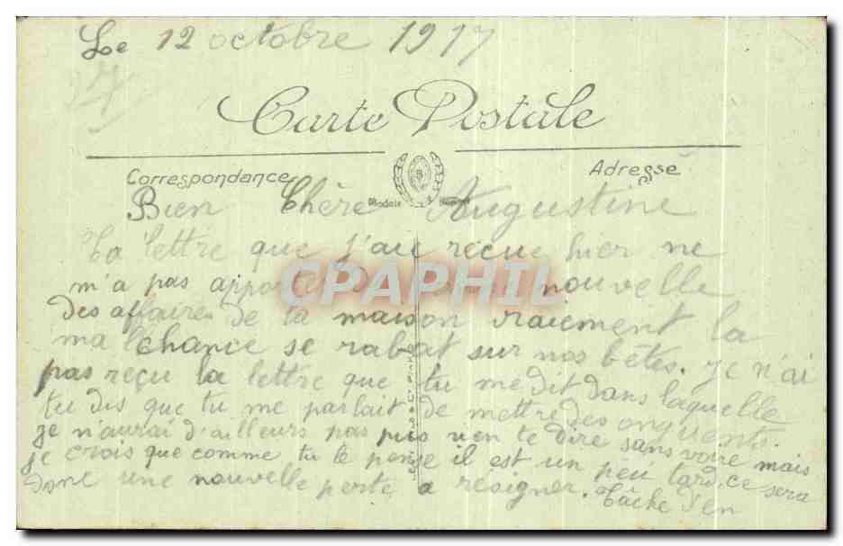 CPA Vernon L Hotel de Ville et I Eglise — Rückseite