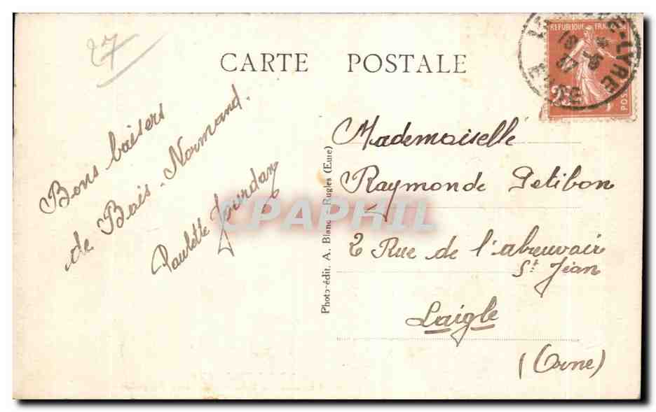 CPA Bois Normand Chateau de Aumone Les Pergolas — Rückseite