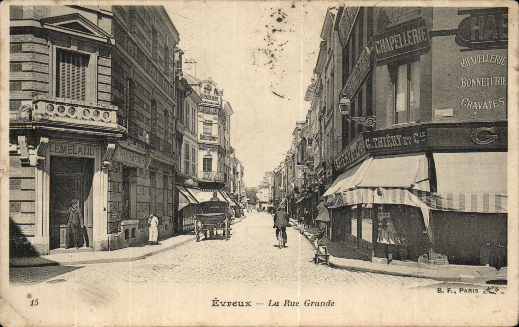 CPA Evreux La Rue Grande Lemeland Cathiery Chapellerie 